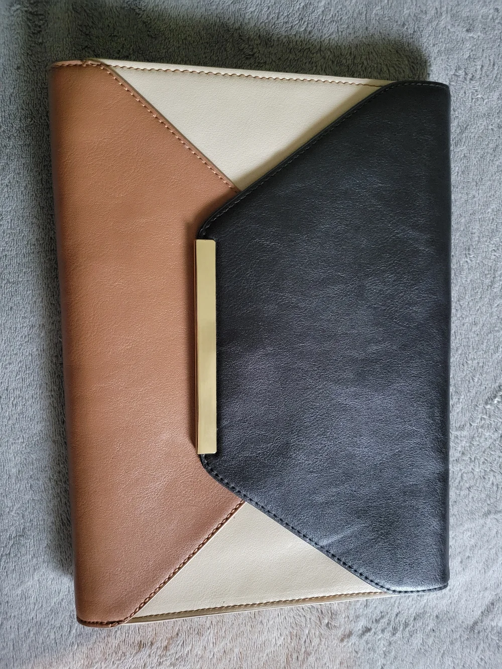 Express Envelope Clutch - Black, Brown & Cream